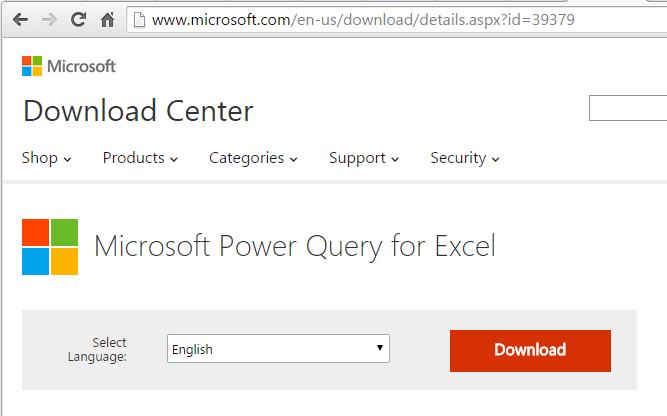 Power query download excel 365
